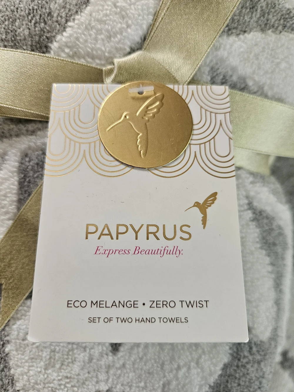 Papyrus Gray & White Floral Towel Set